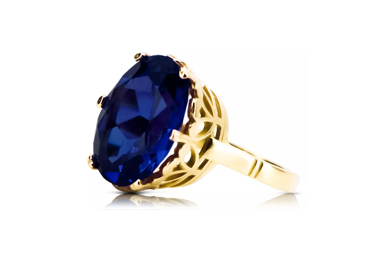Ring Sapphire 14K Yellow gold Vintage vrc130y